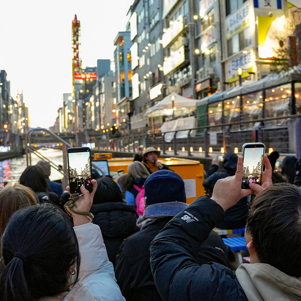 People taking photos with their phones.