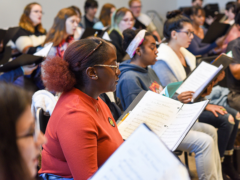 University Chorale in rehearsal