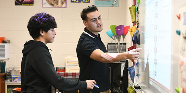 Male student teacher.