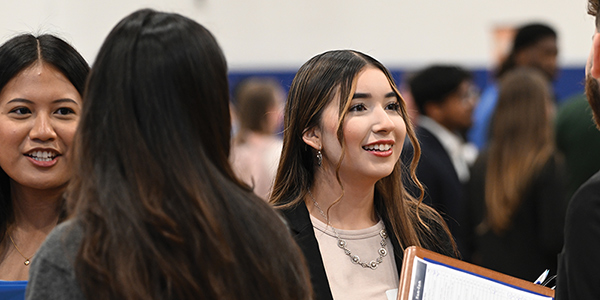 Students at the AU Career Fair.