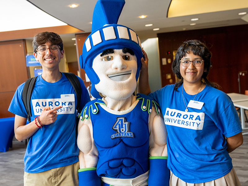 students with Sammy Spartan