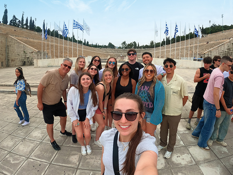 group of AU students in Greece