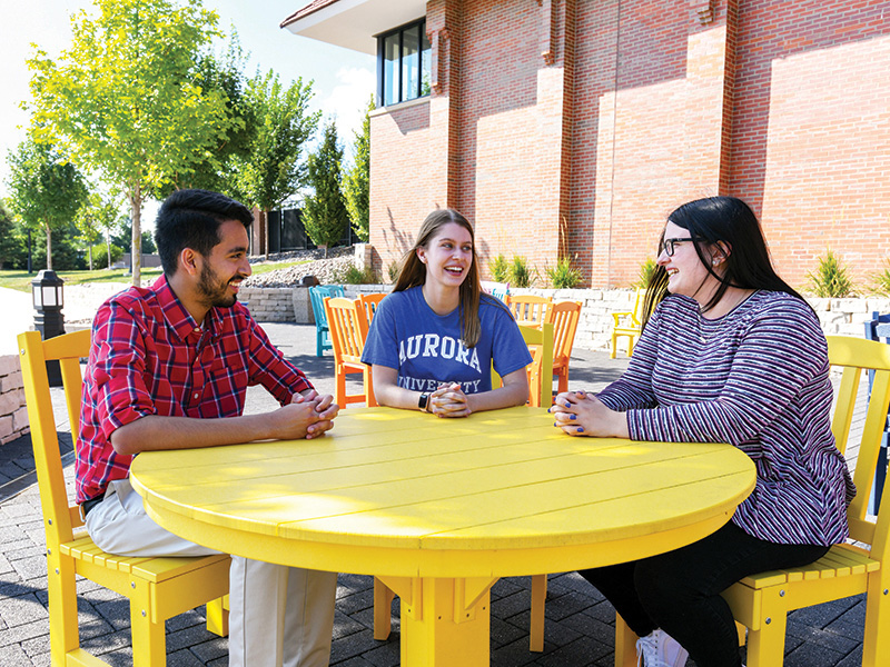 Students at a table.