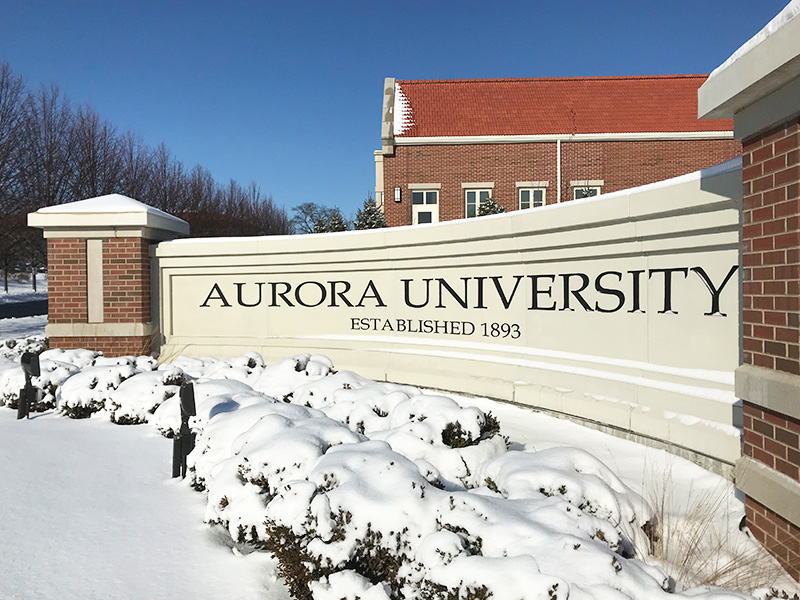Aurora University Sign