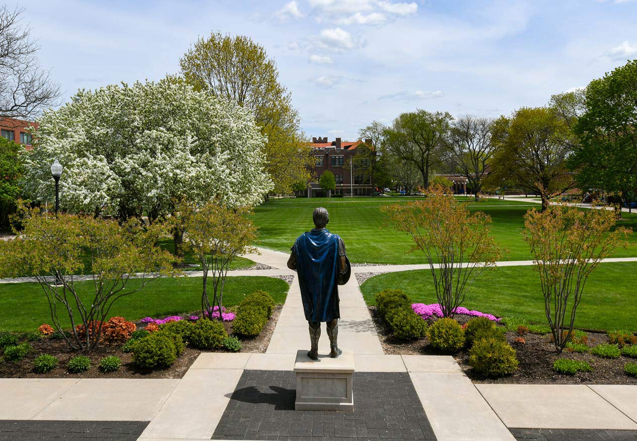 Spartan Statue overlooking the Quad