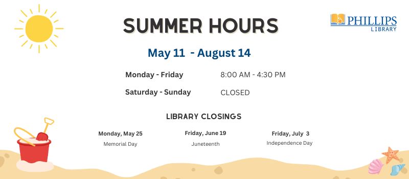 Library Summer Hours Schedule