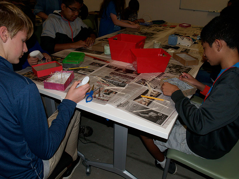 Students Working on Art Project