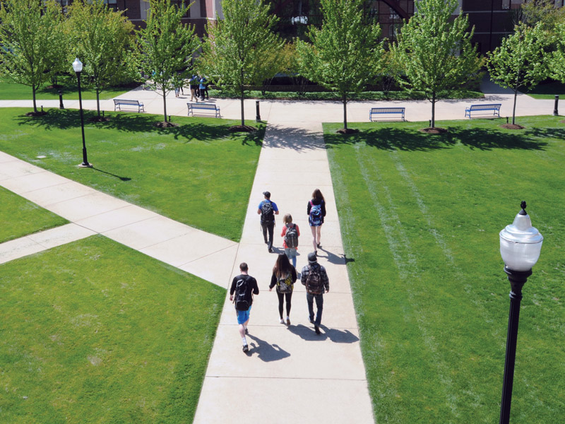 Students walking